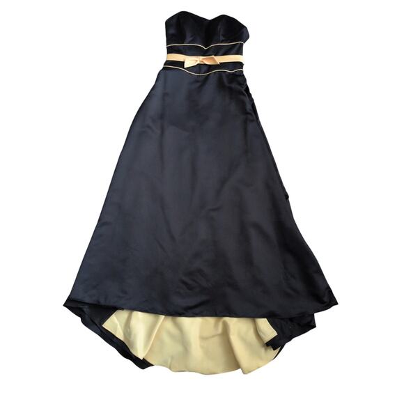 Alfred Angelo Strapless Satin Evening Gown 12 Bow Glam Formal Occasion Y2K Retro - Picture 3 of 8